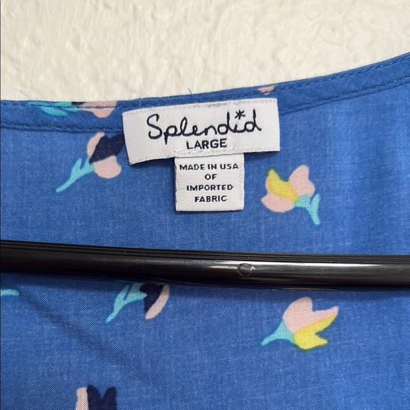 Splendid Blue and Yellow Relaxed Sleeveless Tank Top - Picture 2 of 4